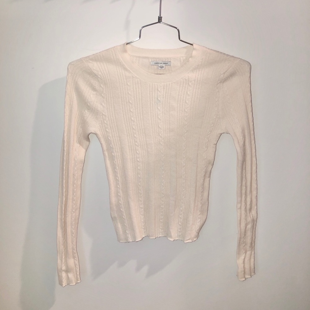Crew Neck Cable-Knit Bodycon Sweater